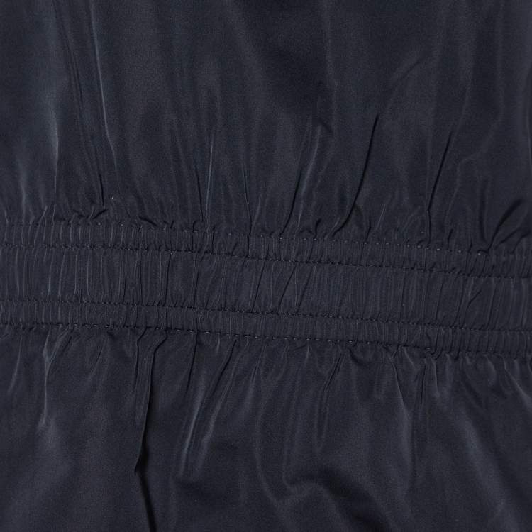 Pre Owned Louis Vuitton Black Silk Blend Bow Detail Top M