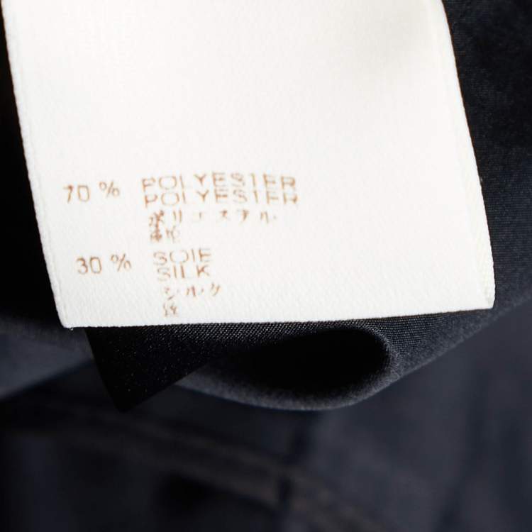 Pre Owned Louis Vuitton Black Silk Blend Bow Detail Top M