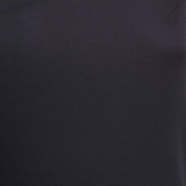Pre Owned Louis Vuitton Navy Blue Cotton Sleeve Heart Neck Short Sleeve T-Shirt S