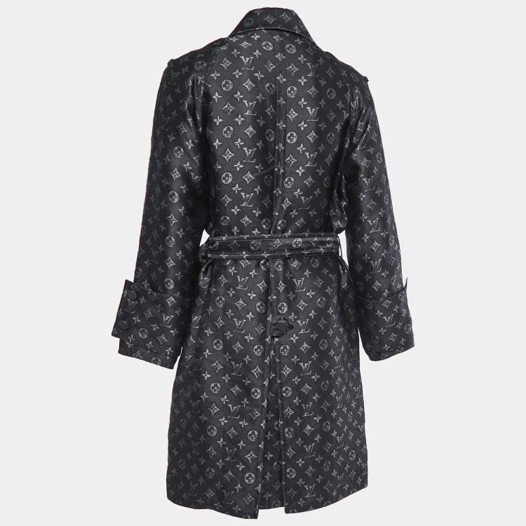 Louis Vuitton Black Cotton Detachable Sleeve Detail Belted Trench Coat  Dress S Louis Vuitton
