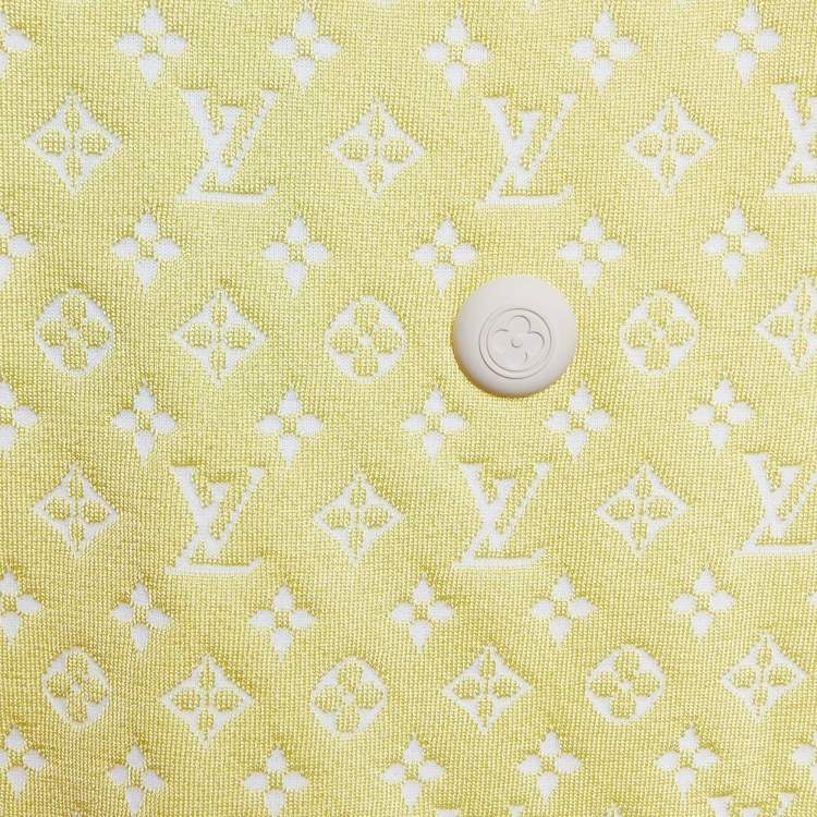 Pre Owned Louis Vuitton Yellow Monogram Silk Knit Sweater Top M