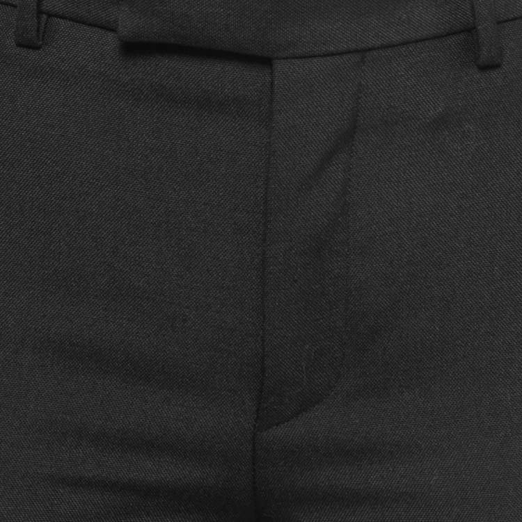 Pre Owned Louis Vuitton Black Wool & Mohair Formal Pants S