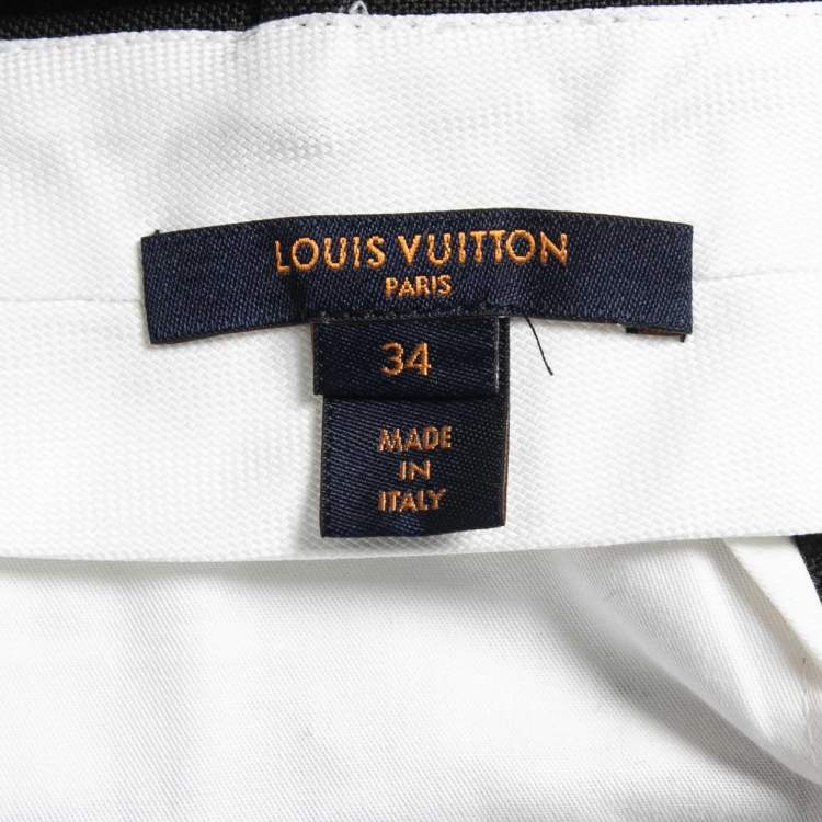 Pre Owned Louis Vuitton Black Wool & Mohair Formal Pants S