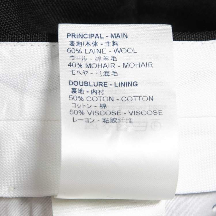 Pre Owned Louis Vuitton Black Wool & Mohair Formal Pants S
