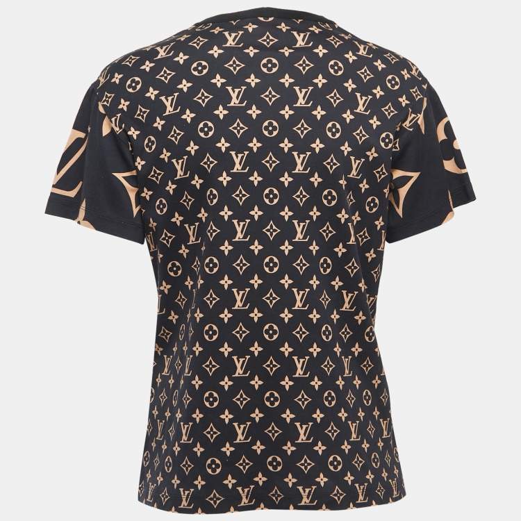 Louis Vuitton Black Monogram Print Cotton Crew Neck Short Sleeve T