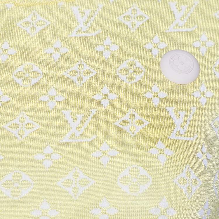 Pre Owned Louis Vuitton Multicolor Silk Logo Jacquard Knit T-Shirt XS