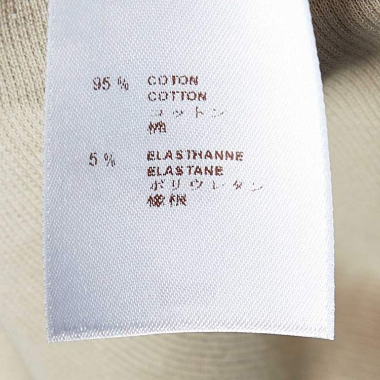 Pre Owned Louis Vuitton Beige Logo Embellished Cotton Knit T-Shirt XL