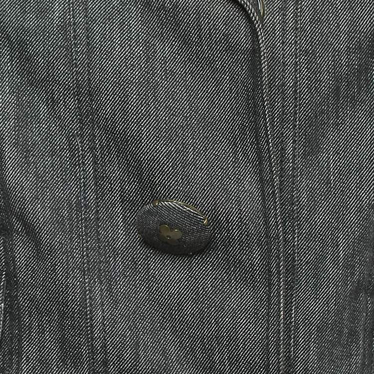 Pre Owned Louis Vuitton Black Denim Monogram Sleeve Detailed Jacket M
