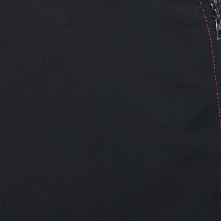 Pre Owned Louis Vuitton Black Nylon Zip Front Mini Skirt S
