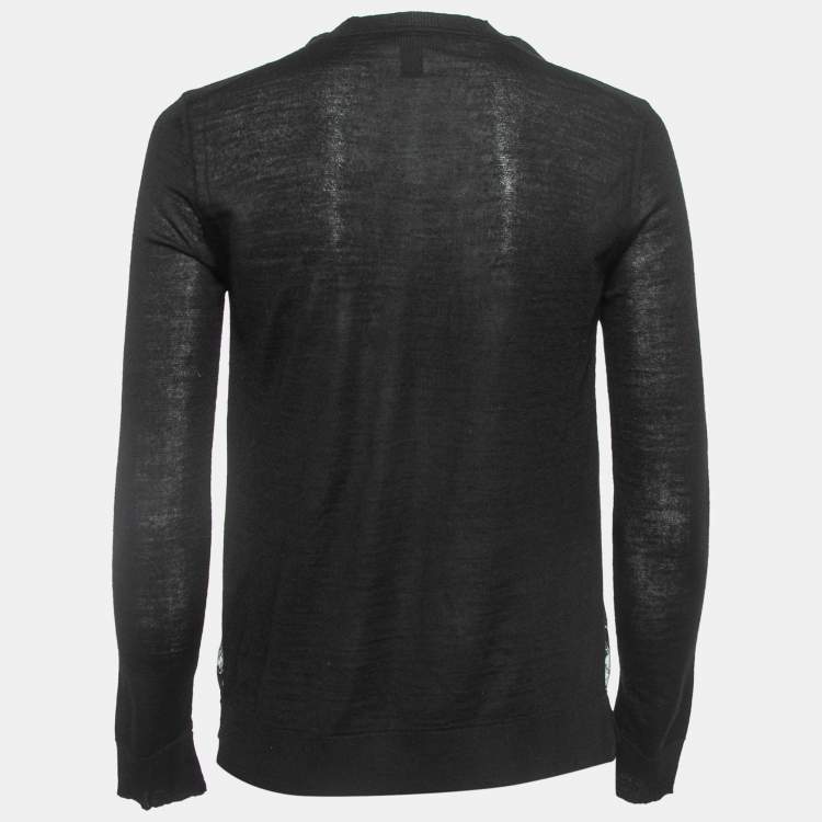 Pre Owned Louis Vuitton X Grace Coddington Catogram Silk & Wool Crew Neck Sweater S
