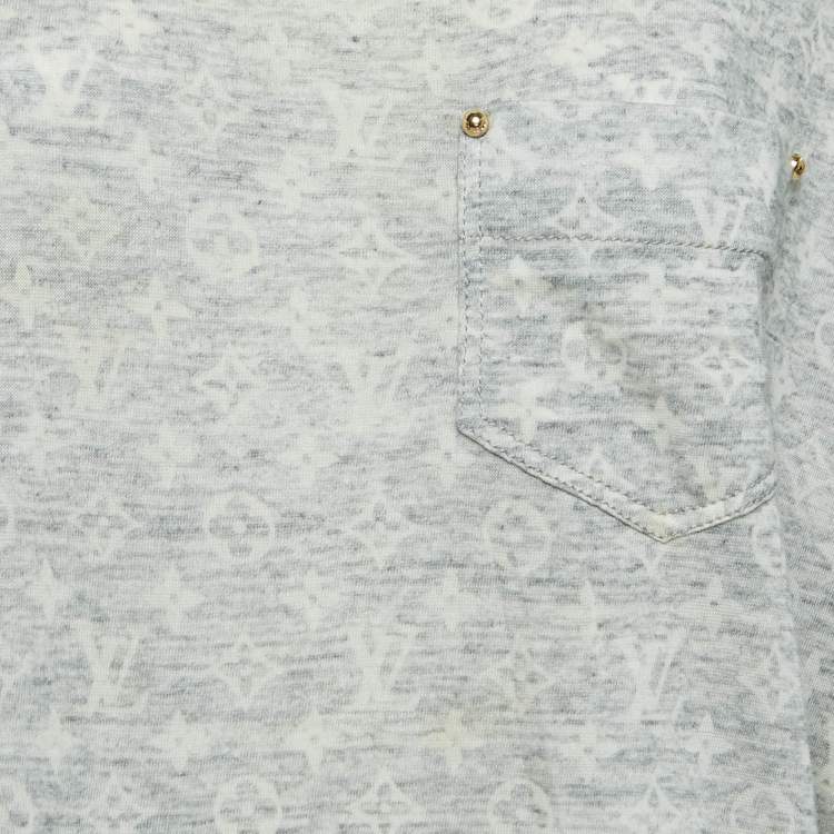 Pre Owned Louis Vuitton Grey Monogram Cotton Short Sleeve T-Shirt L
