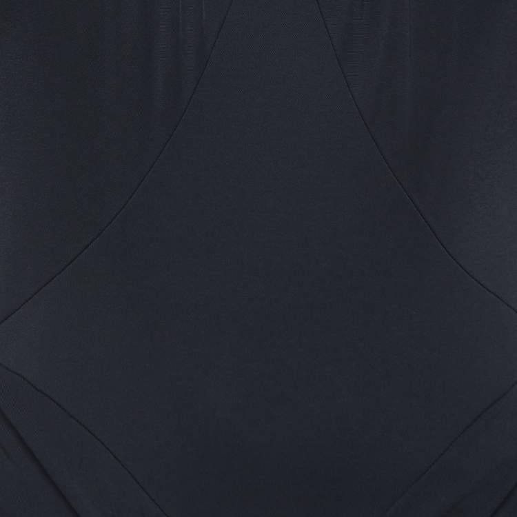 Pre Owned Louis Vuitton Black Jersey Draped Sleeveless Short Dress M