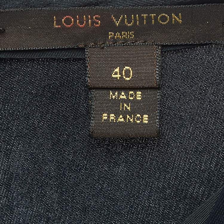 Pre Owned Louis Vuitton Black Jersey Draped Sleeveless Short Dress M