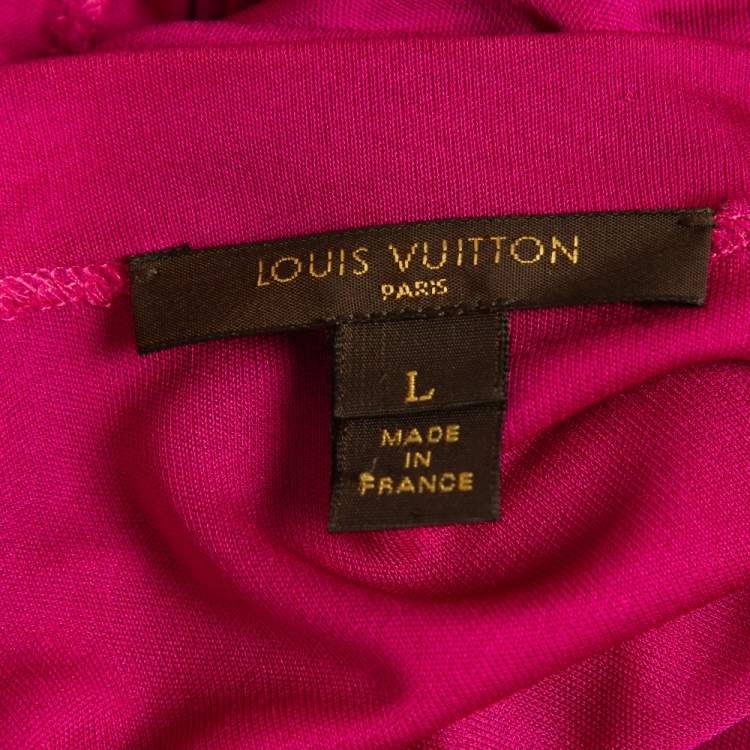 Pre Owned Louis Vuitton Pink Jersey Elasticated Hem Top L