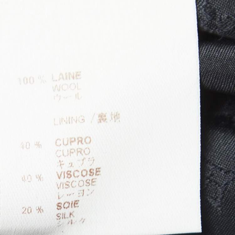 Pre Owned Louis Vuitton Vintage Charcoal Grey Wool Double-Breasted Coat S
