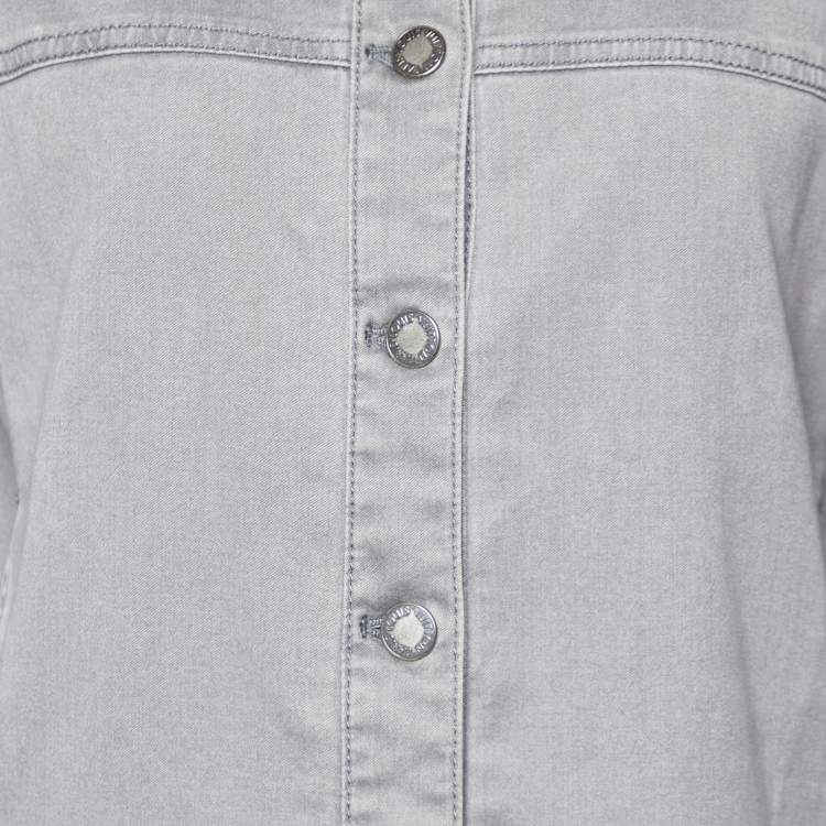 Pre Owned Louis Vuitton Grey Cotton Monogram Quilted Button Front Jacket L