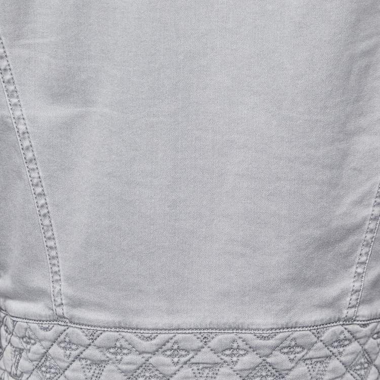 Pre Owned Louis Vuitton Grey Cotton Monogram Quilted Button Front Jacket L