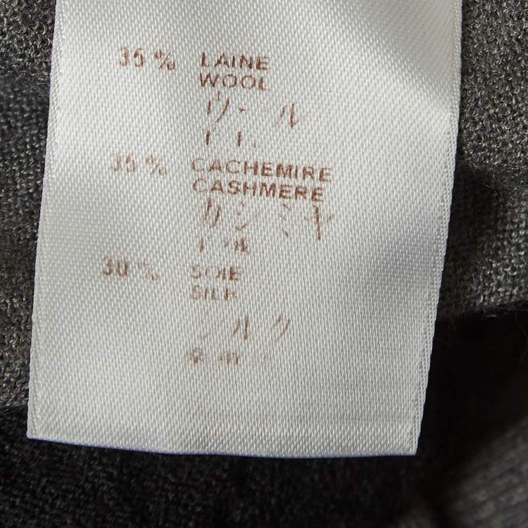 Pre Owned Louis Vuitton Grey Cashmere & Silk Knit Buttoned Cardigan S
