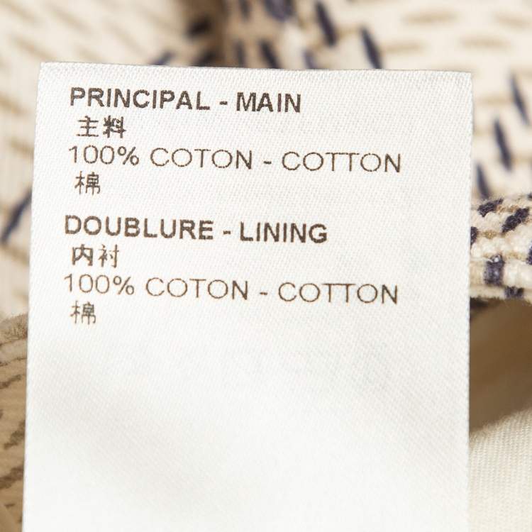 Pre Owned Louis Vuitton Cream Damier Azur Print Denim Mini Skirt M