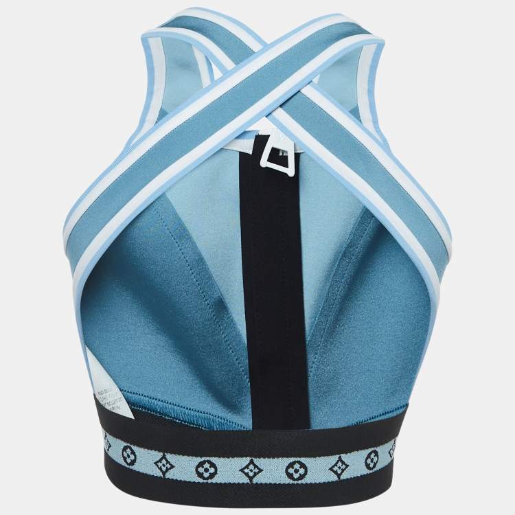 Pre Owned Louis Vuitton Blue Logo Monogram Nylon Active Wear Set S