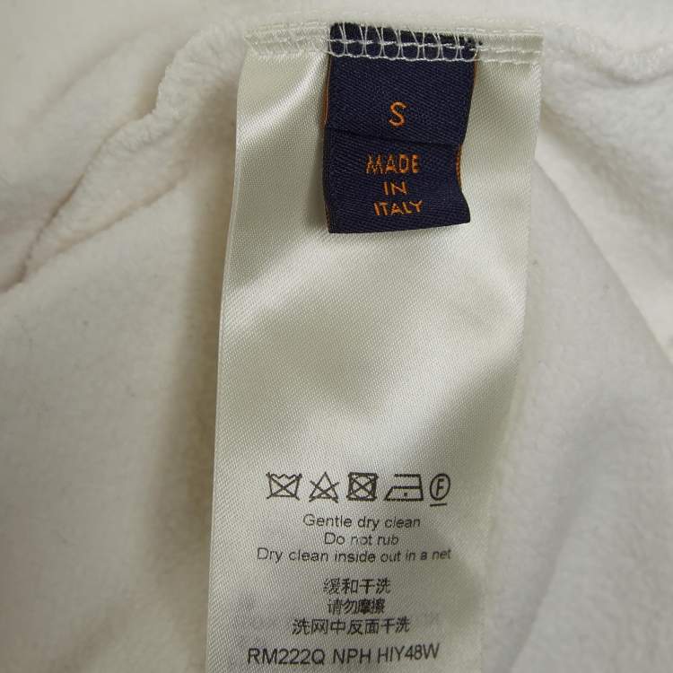 Pre Owned Louis Vuitton White Cotton Long Sleeve Hoodie S