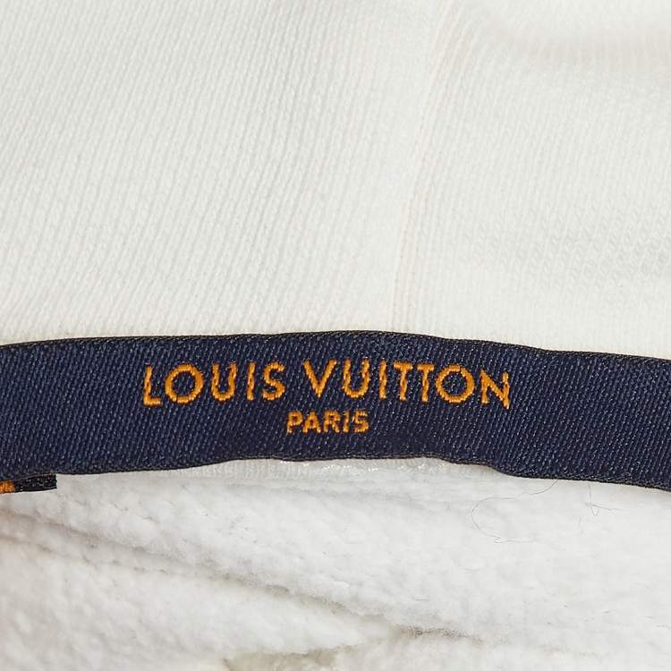 Pre Owned Louis Vuitton White Cotton Long Sleeve Hoodie S