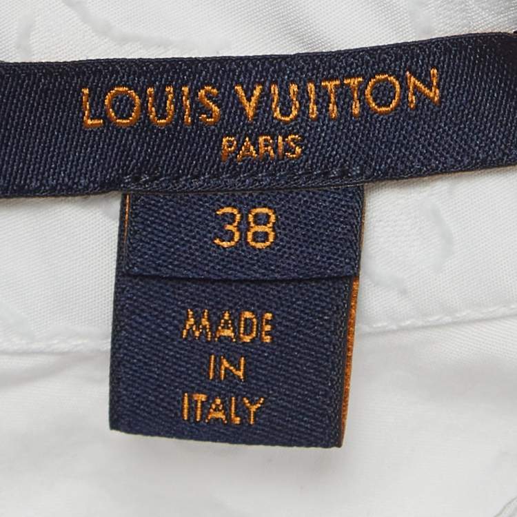 مملوكة مسبقًا Louis Vuitton Paris White LV Monogram Jacquard Loose Fit Blouse M