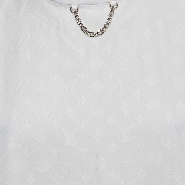مملوكة مسبقًا Louis Vuitton Paris White LV Monogram Jacquard Loose Fit Blouse M