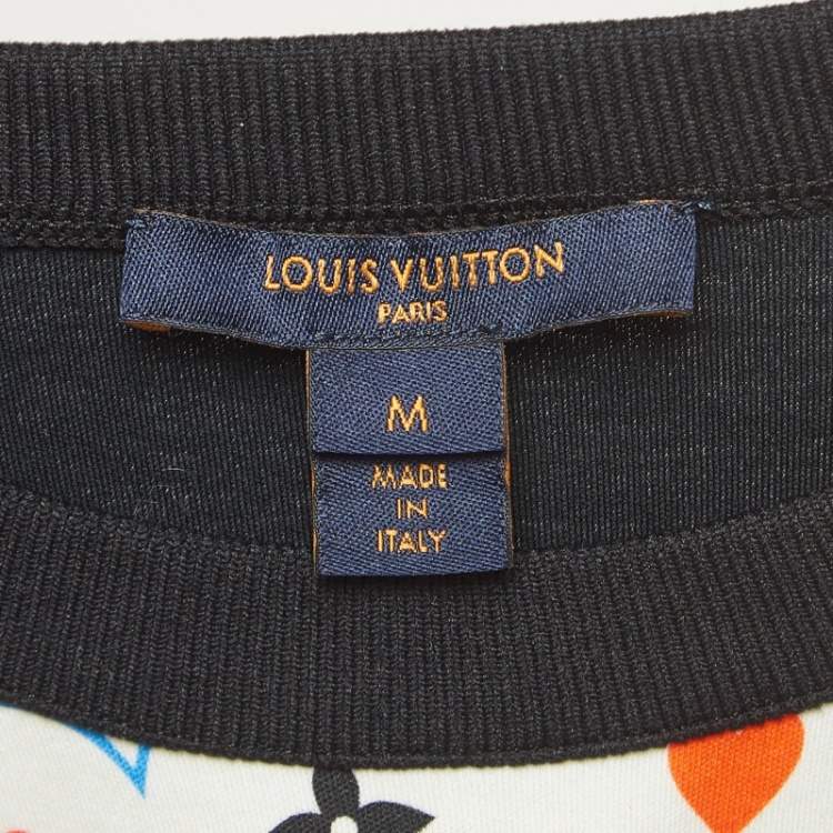 Pre Owned Louis Vuitton Multicolor Monogram Game On Cotton Contrast Back T-shirt M