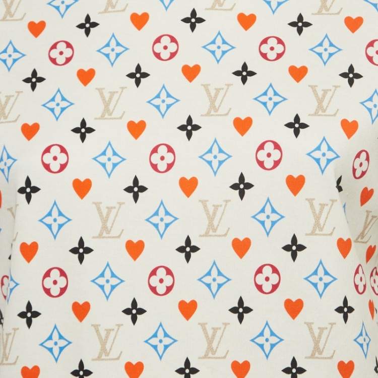 Pre Owned Louis Vuitton Multicolor Monogram Game On Cotton Contrast Back T-shirt M