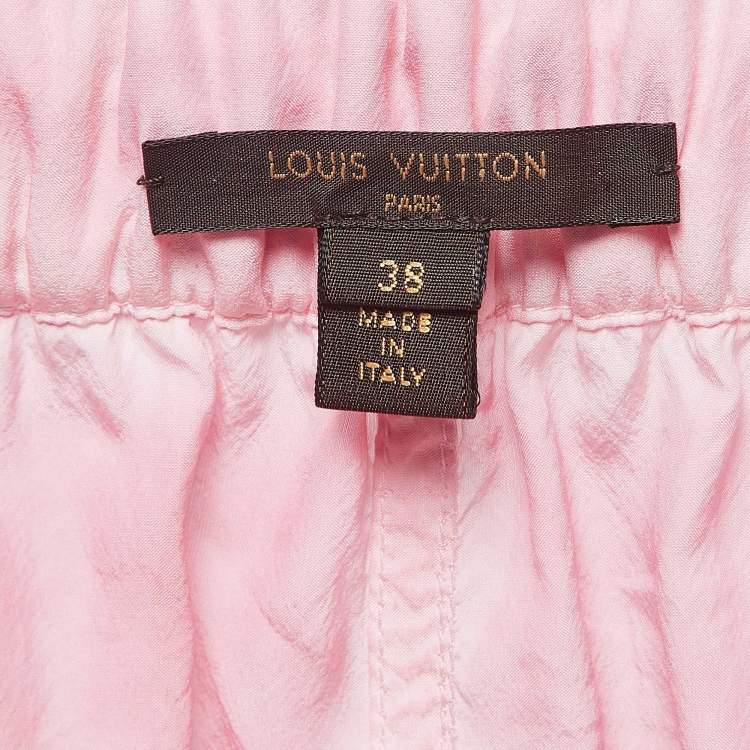 Pre Owned Louis Vuitton Pink Silk Belted Shorts M