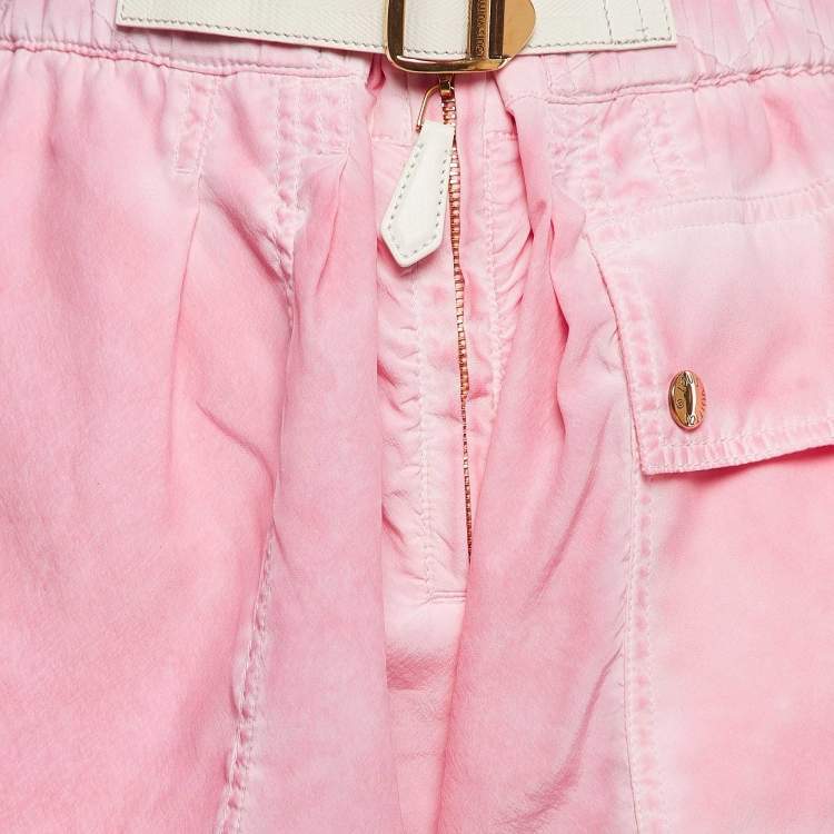 Pre Owned Louis Vuitton Pink Silk Belted Shorts M