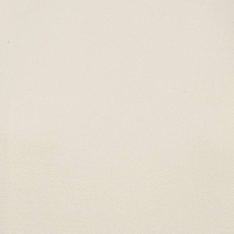 Pre Owned Louis Vuitton Natural White Wool Scallop Detail Midi Dress M