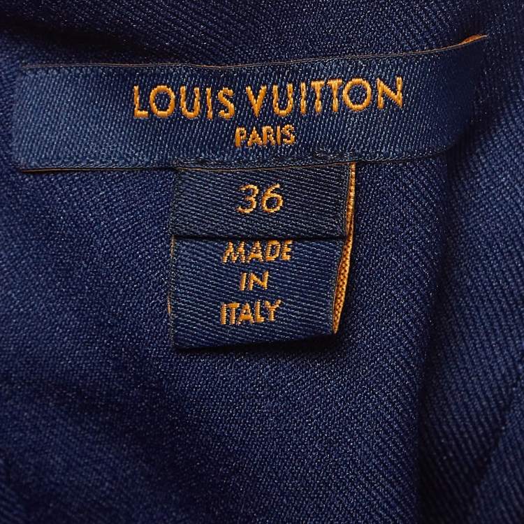 Pre Owned Louis Vuitton Navy Button Detailed Shorts S