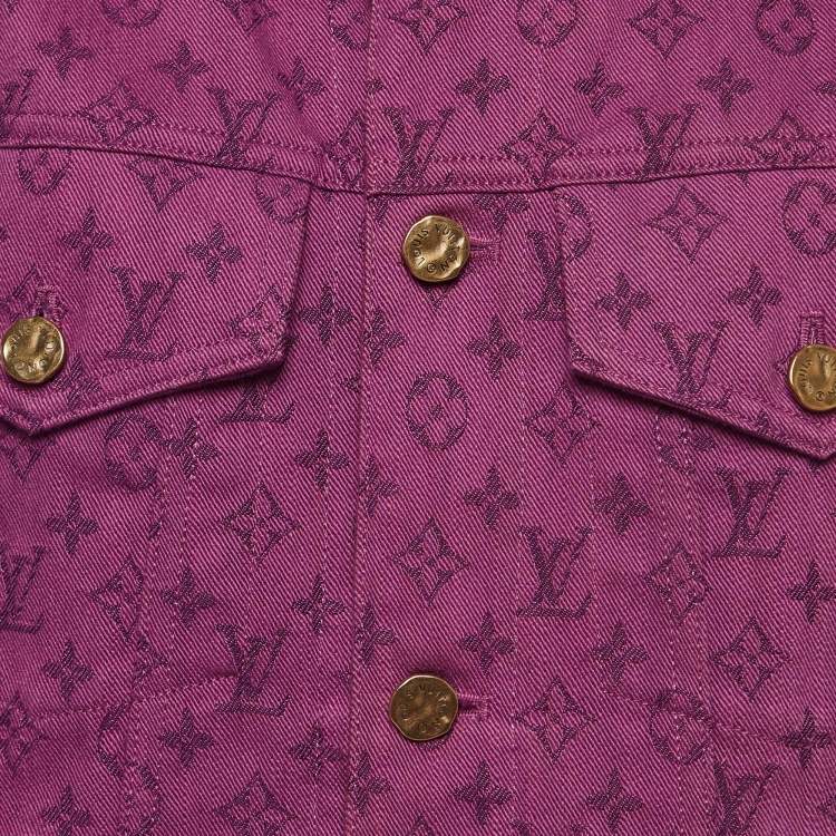 Pre Owned Louis Vuitton Purple Monogram Denim Jacket XL