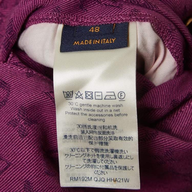 Pre Owned Louis Vuitton Purple Monogram Denim Jacket XL