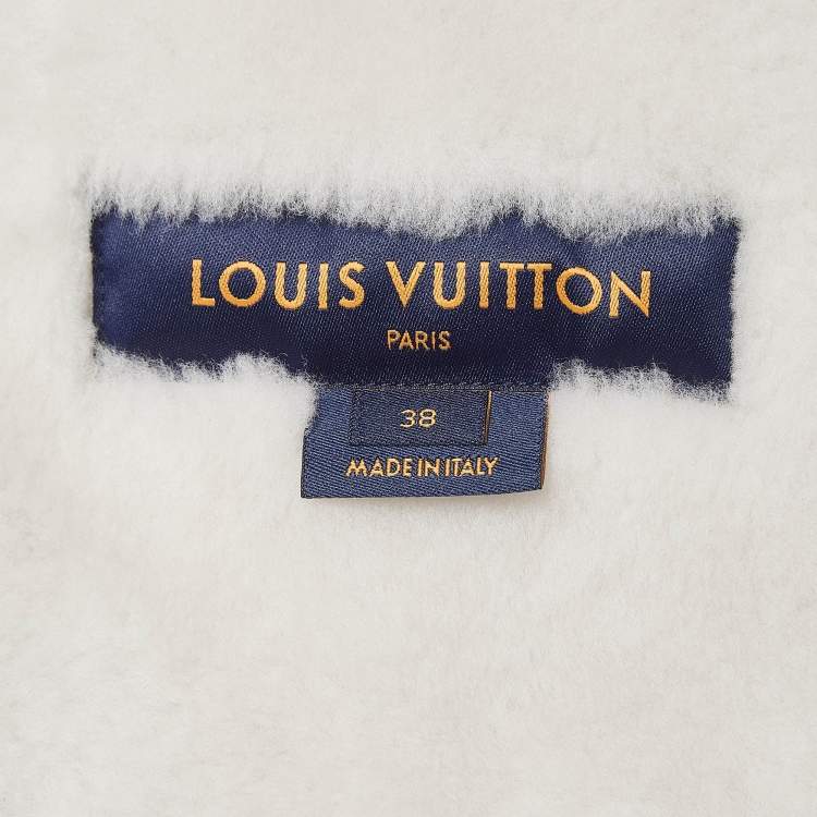Pre Owned Louis Vuitton Black Shearling and Napa Leather Duffle Pea Coat M