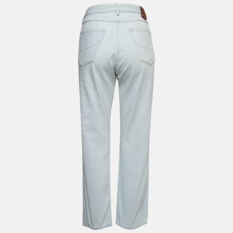 مملوكة مسبقًا Louis Vuitton Light Blue Denim Regular Fit Jeans L Waist 34"