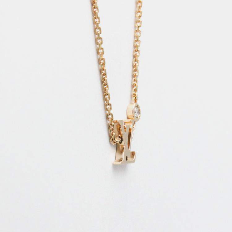 Pre Owned Louis Vuitton 18K Pink Gold Diamond Pandantif Ideal Blossom Necklace