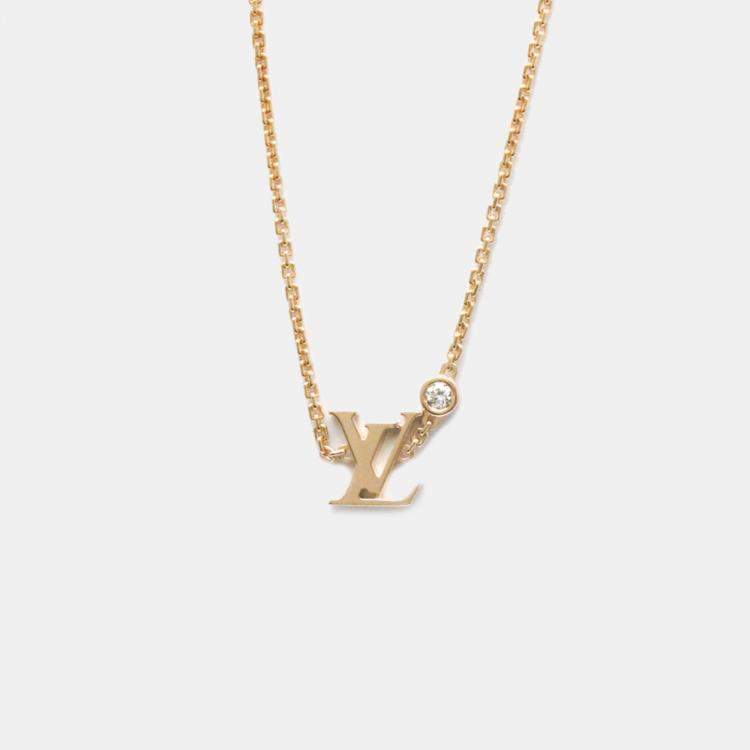 Pre Owned Louis Vuitton 18K Pink Gold Diamond Pandantif Ideal Blossom Necklace