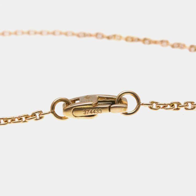 Pre Owned Louis Vuitton 18K Pink Gold Diamond Pendentif Monogram Idylle Pendant Necklace