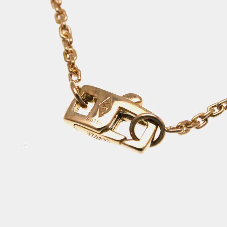 Pre Owned Louis Vuitton 18K Pink Gold Diamond Pendentif Monogram Idylle Pendant Necklace
