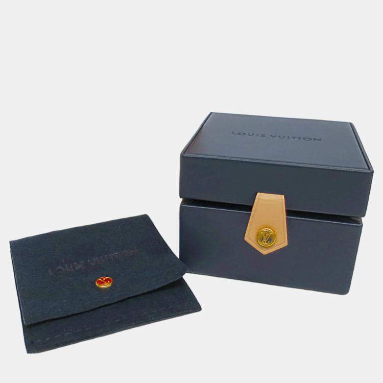 Pre Owned Louis Vuitton 18K Yellow Gold Diamond Onyx Color Blossom Ring Carat/0.07