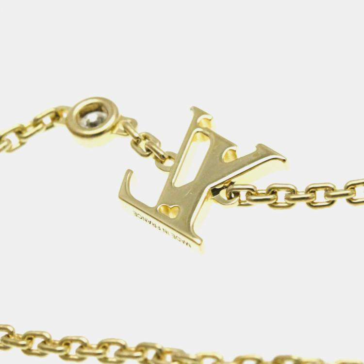 Pre Owned Louis Vuitton 18K Yellow Gold Idylle Blossom Charm Diamond Bracelet Carat/0.03