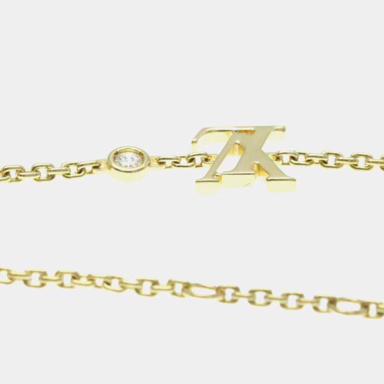 Pre Owned Louis Vuitton 18K Yellow Gold Idylle Blossom Charm Diamond Bracelet Carat/0.03