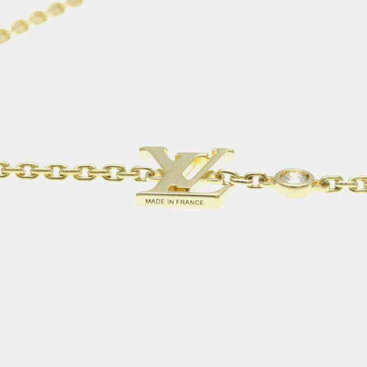 Pre Owned Louis Vuitton 18K Yellow Gold Idylle Blossom Charm Diamond Bracelet Carat/0.03