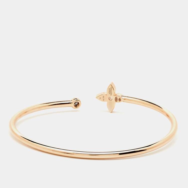 Pre Owned Louis Vuitton Idylle Blossom Twist Diamonds 18k Rose Gold Bracelet 15