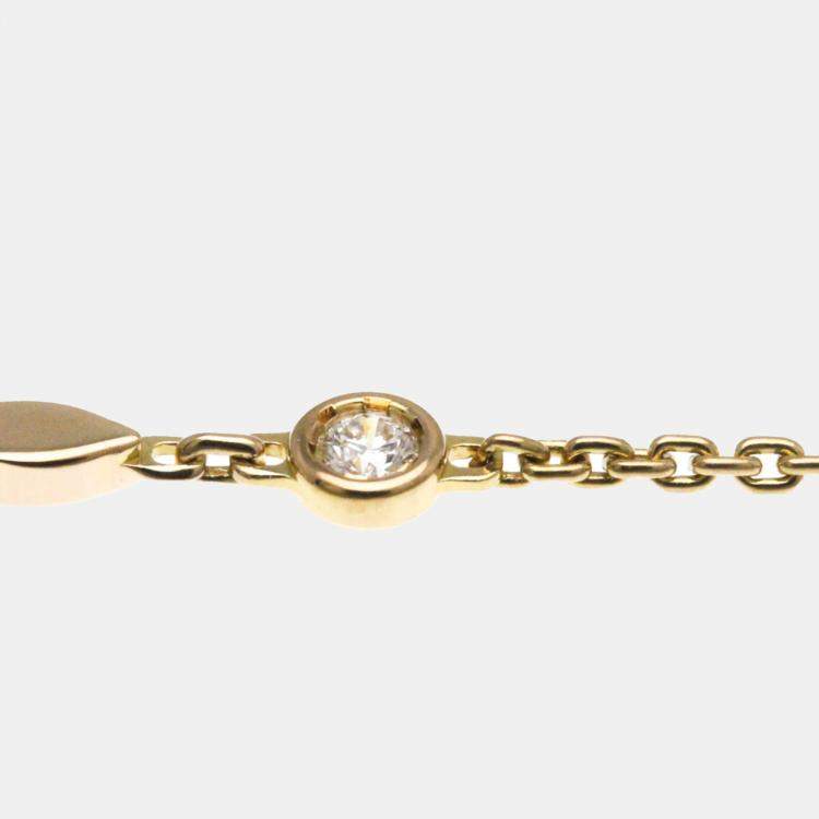 Pre Owned Louis Vuitton 18K Pink Gold Pendant Monogram Idylle Diamond Necklace 