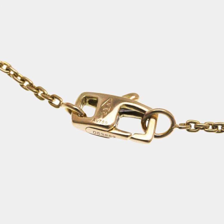 Pre Owned Louis Vuitton 18K Pink Gold Pendant Monogram Idylle Diamond Necklace 