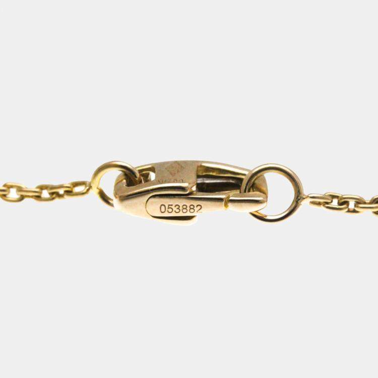 Pre Owned Louis Vuitton 18K Pink Gold Pendant Monogram Idylle Diamond Necklace 